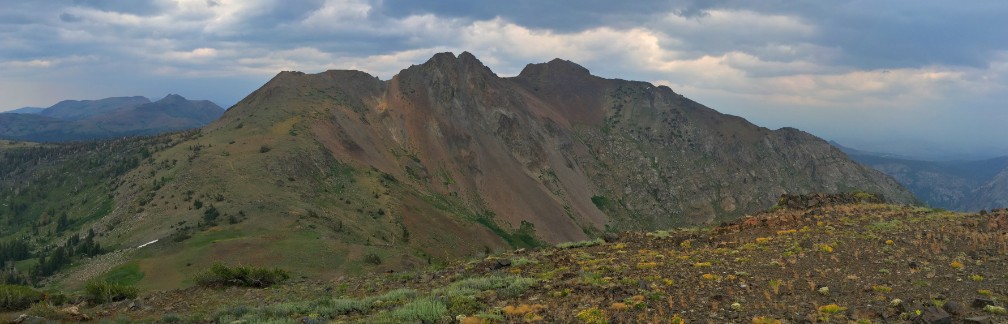 The Sisters, left, with Round Top Mountain from the back at Fourth of July Peak.