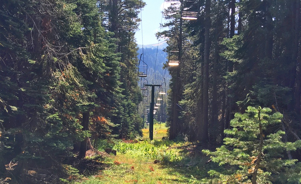 The Carson Emigrant National Recreation Trail crosses through the Kirkwood Ski Resort area.