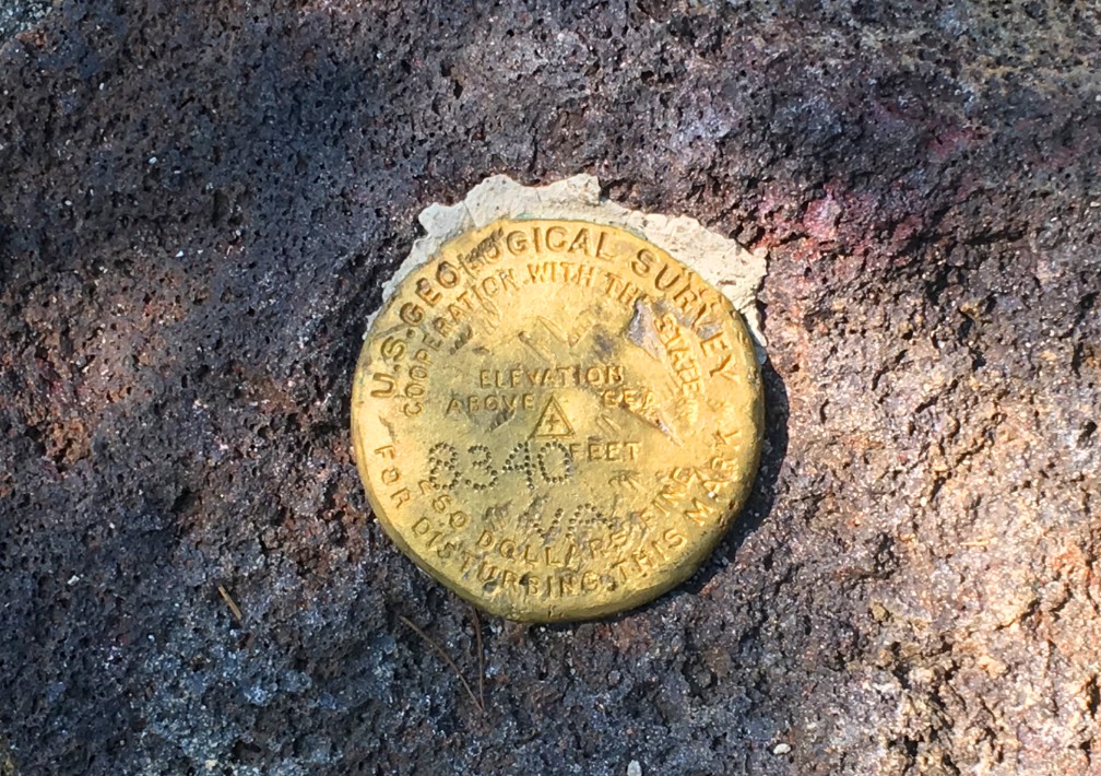 When you get to the top of Prospect Peak, you'll find a marking showing that you made it to the 8,340 peak.