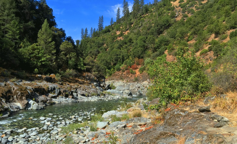 The Stevens Trail leads down to the American River.