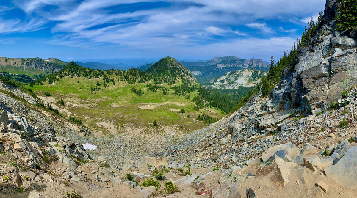 One of the spectacular views from the Sourdough Ridge Trail on the way back to the Sunrise Area at Mount Rainier National Park.