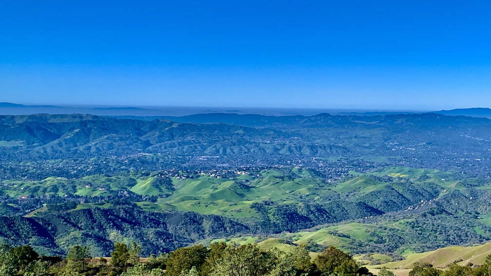 The view from Mount Diablo can be stunning when the surrounding hills are green.
